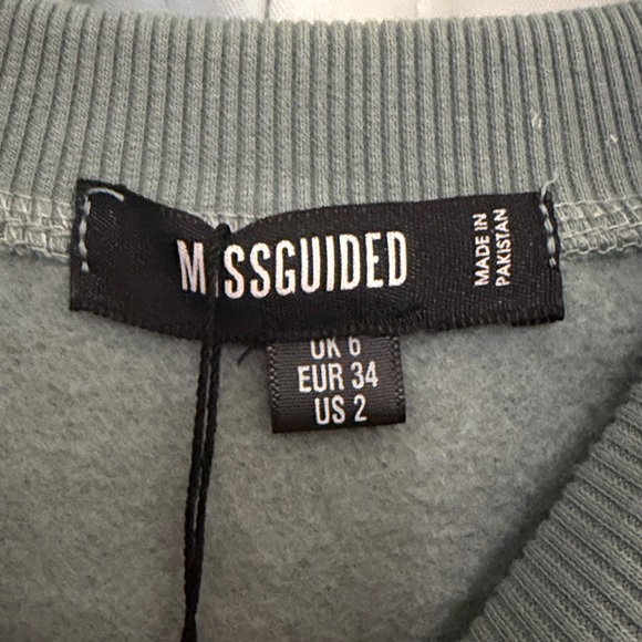 Missguided Olive Long Sleeve Corset Sweatshirt Dress, size 2 - Picture 2 of 8